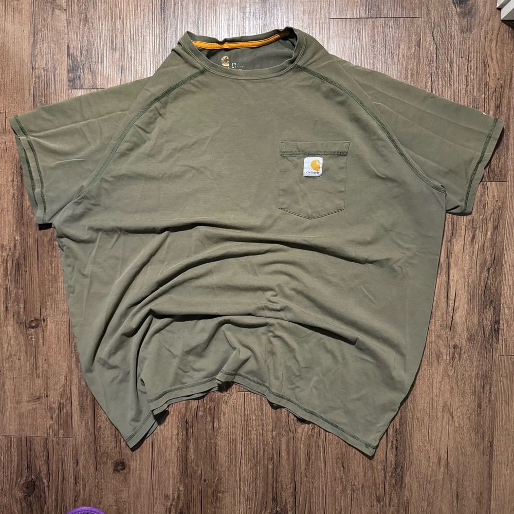Green Streetwear Carhartt Baggy Boxy Pocket tee shirt